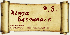 Minja Batanović vizit kartica